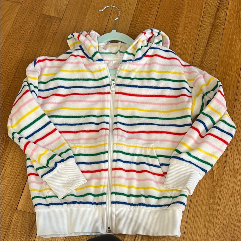 Hanna Andersson terry cloth full zip hoodie. Size 110